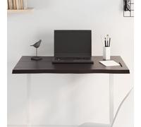 Vidaxl Table Top Dark Grey 80X60X2 Cm Treated Solid Wood Oak Live Edge, Brown