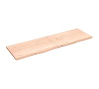 vidaXL Table Top in Untreated Solid Wood Oak - Versatile for Home or Commercial Use, Brown, 200x60x(2-4) cm, Handcrafted with Live Edge, Untreated Surface
