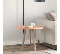 Round Table Top Solid Oak Light Brown Ø60 x 2.5cm Reversible Indoor Rustic Grain