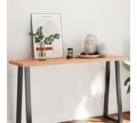 vidaXL Table Top Light Brown 140x40x4 cm Treated Solid Wood Oak Live Edge