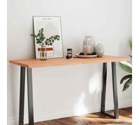 vidaXL Table Top Light Brown 140x60x(2-4)cm Treated Solid Wood Live Edge UK