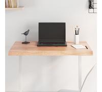 Vidaxl Table Top Light Brown 80X60X4 Cm Treated Solid Wood Oak Live Edge, Brown