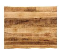 vidaXL Table Top Live Edge Solid Rough Mango Wood for Dining/Replacement - Rustic Brown 90x80x2.5 cm