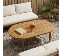 VidaXL Table Top Oval Solid Teak Wood Natural