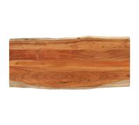Table Top 140x60 cm Solid Acacia Wood Live Edge Natural Finish 3.8cm DIY