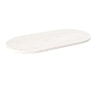 vidaXL Solid Pine Wood Oval Table Top in White - Versatile and Durable - Ideal for Coffee Tables, Bars, and Restaurants - 110 cm x 55 cm x 2.5 cm