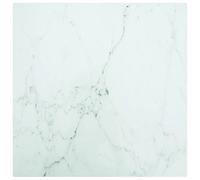 Vidaxl Table Top White 50X50 Cm 6 mm Tempered Glass With Marble Design Table Tops