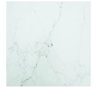 vidaXL Table Top White Tempered Glass with Marble Design Dining Table Top Set