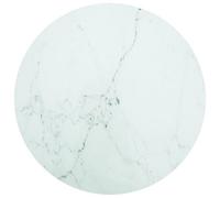 Vidaxl Table Top White 80X1 Cm Tempered Glass With Marble Design