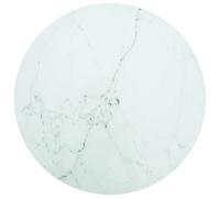 Vidaxl Table Top White 90X1 Cm Tempered Glass With Marble Design