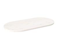vidaXL Table Top White 90x45x2.5 cm Solid Wood Pine Oval