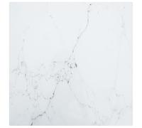 Vidaxl Table Top White 50X50 Cm 6 mm Tempered Glass With Marble Design Table Tops