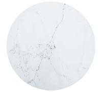 vidaXL Table Top White Tempered Glass with Marble Design Dining Table Top Set
