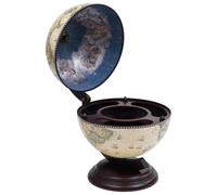 vidaXL Tabletop Globe Bar Wine Stand Eucalyptus Wood Green Liquor Storage