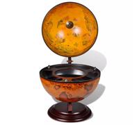 vidaXL Tabletop Globe Bar Wine Stand Eucalyptus Wood Liquor Bottle Holder