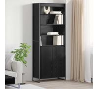vidaXL Tall Cabinets Black Oak 79 x 36 x 200 cm Engineered Wood