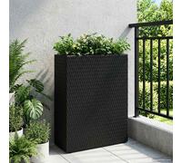 VidaXL Tall Planter Black 55 X 22 X 70 Cm Poly Rattan