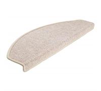 vidaXL Taupe Stair Mats - Carpet Stair Treads - 15 pcs Set, Rectangular Shape, Sound Dampening, Non-Slip, 100% PP tufted, Washable and Foldable - 65x24x4 cm