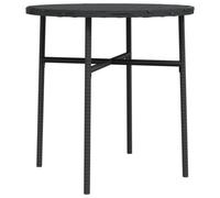 (black) vidaXL Tea Table Poly Rattan Outdoor Balcony Coffee Round Table Multi Colours