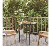 (black) vidaXL Tea Table Poly Rattan Outdoor Balcony Coffee Round Table Multi Colours