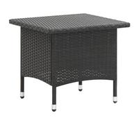 vidaXL Tea Table Black 50x50x47 cm Poly Rattan