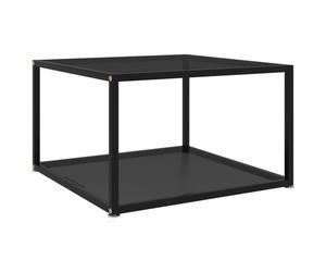 vidaXL Tea Table Black 60 cm Tempered Glass Accent Coffee Couch Console Table