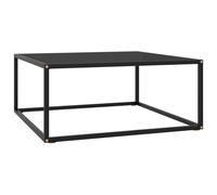 vidaXL Tea Table Black with Black Glass 80 cm Accent Couch Sofa Coffee Desk