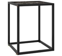 vidaXL Tea Table Black with Black Marble Glass Coffee End Couch Accent Desk