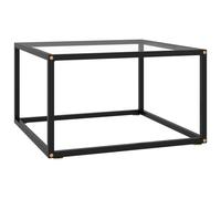 vidaXL Tea Table Black with Tempered Glass 60 cm Accent Couch Sofa Coffee Desk