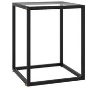 vidaXL Tea Table Black with Tempered Glass Coffee End Couch Sofa Accent Desk