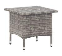 vidaXL Tea Table Grey Poly Rattan Home Outdoor Garden Backyard Patio Tables