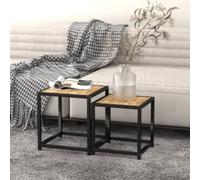 Vidaxl Tea Tables 2 Pcs Mdf Black And Yellow