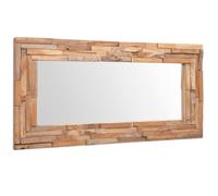 vidaXL Teak Decorative Mirror 120x60cm Rectangular Bathroom Wall Makeup Glass