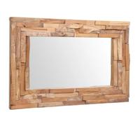 vidaXL Teak Decorative Mirror 90x60cm Rectangular Bathroom Wall Makeup Glass