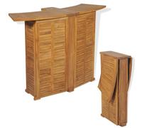 vidaXL Teak Outdoor Bar Table 155x53x105cm Foldable Garden Patio Furniture