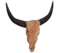 vidaXL Teak Wall-Mounted Bull Skull Sculpture 69x6x60cm Hanging Home Decor