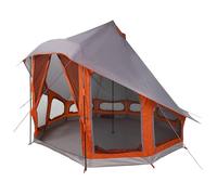 vidaXL Teepee Family Tent Grey and Orange 6 Person Waterproof