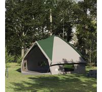 vidaXL Teepee Tent 10-Person Green and White 567 x 470 x 242 cm