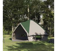 vidaXL Teepee Tent 10-Person Green and White 567 x 470 x 242 cm