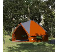 vidaXL Teepee Tent 10-Person Grey and Orange 567 x 470 x 242 cm