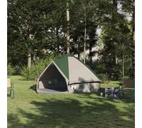 vidaXL Teepee Tent 4-Person Green and Grey 388 x 320 x 169 cm