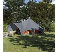 vidaXL Teepee Tent 5-Person Grey and Orange 415 x 415 x 247 cm