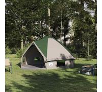 vidaXL Teepee Tent 6-Person Green and White 431 x 366 x 185 cm