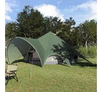 vidaXL Teepee Tent 7-Person Green and Grey 600 x 600 x 347 cm