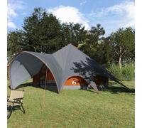 vidaXL Teepee Tent 7-Person Grey and Orange 600 x 600 x 347 cm