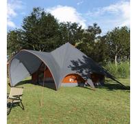 vidaXL Teepee Tent 7-Person Grey and Orange 600 x 600 x 347 cm