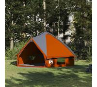 vidaXL Teepee Tent 8-Person Grey and Orange 490 x 410 x 210 cm