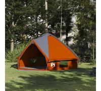 vidaXL Teepee Tent 8-Person Grey and Orange 490 x 410 x 210 cm