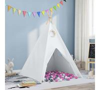 vidaXL Teepee Tent White 120 x 120 x 150 cm Fabric and Plastic