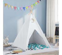 vidaXL Teepee Tent White 120 x 120 x 150 cm Fabric and Plastic